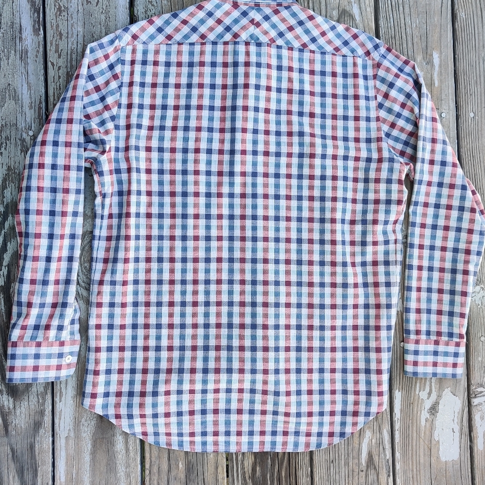 Billy Reid Gingham Sportshirt Sz L - Picture 2 of 9
